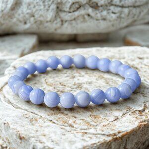 Lavender Lace Agate Gemstone Bracelet 8MM | Crystal Healing Jewelry